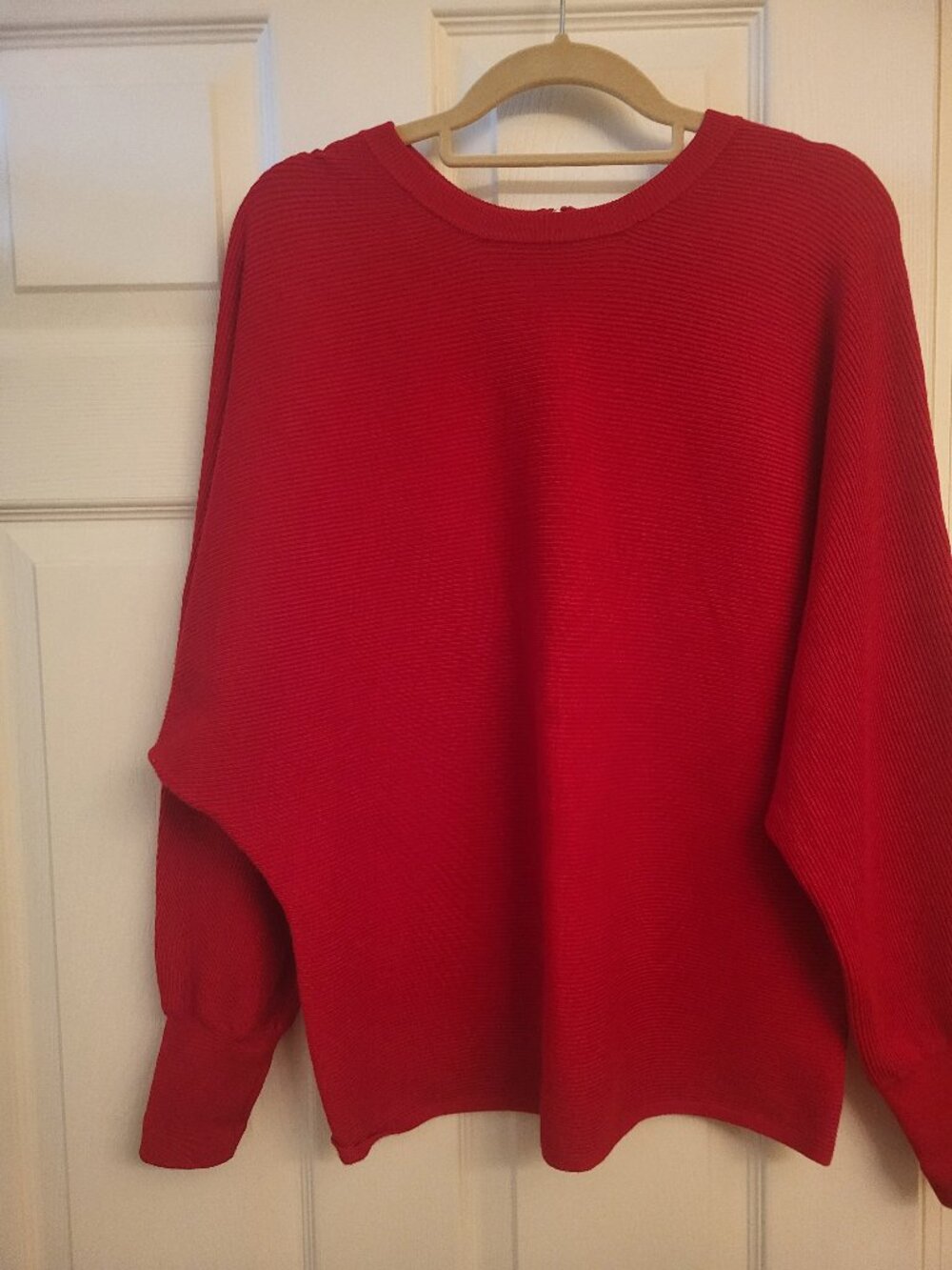 Carmen Red, Long Sleeve Zip Front Top (Large)